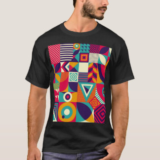 Pop abstrakte geometrische Formen, nahtlose Muster T-Shirt