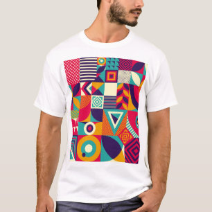 Pop abstrakte geometrische Formen, nahtlose Muster T-Shirt