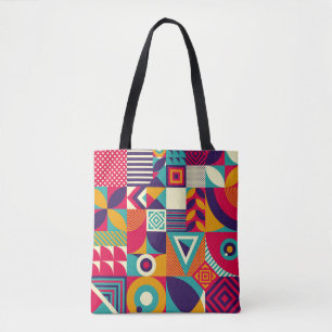 Pop abstrakte geometrische Formen, nahtlose Muster Tasche