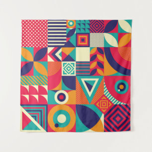 Pop abstrakte geometrische Formen, nahtlose Muster Wandteppich