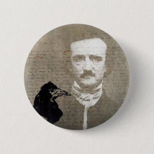 Pop and the Raven Grunge Digital Art Button