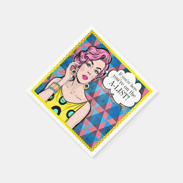 Pop Art A-List VIP Cocktail Napkin Serviette (Ecke)