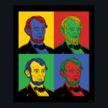 Pop Art Abraham Lincoln Poster<br><div class="desc">"Pop Art Abraham Lincoln" Kunstgrafik entworfen von bCreative zeigt ein ikonisches Abraham Lincoln Portrait in einem vierteiligen Pop Kunstwerk! Das ist ein tolles Geschenk für Familie, Freunde oder eine Leckerei für sich! Diese lustige Grafik ist eine großartige Ergänzung zu jedem Stil: bCreative ist ein führender Schöpfer und Lizenzgeber von originellen,...</div>