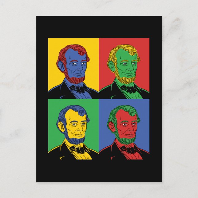 Pop Art Abraham Lincoln Postkarte (Vorderseite)
