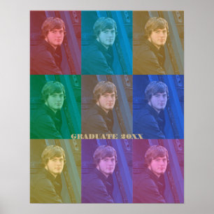Pop-Art-Abschlussfoto Trendiger Retro-Farbenblock Poster