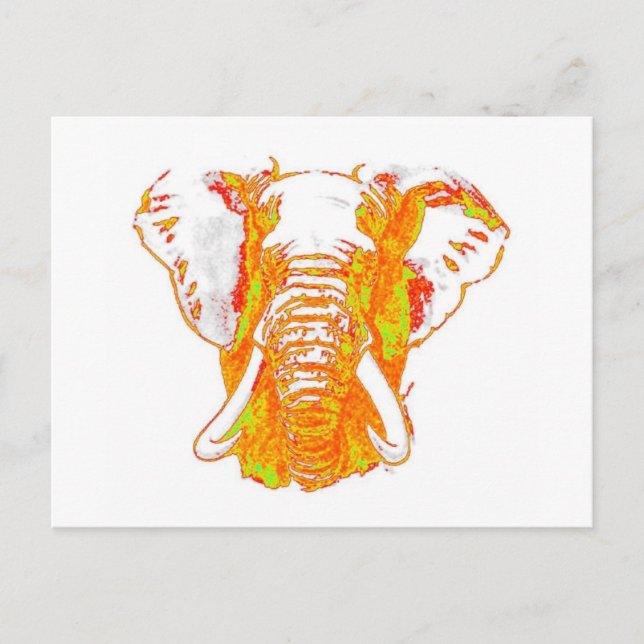 Pop Art African Elephant Postkarte (Vorderseite)
