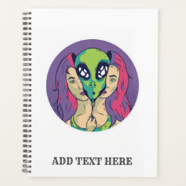 Pop Art Alien Inside Girl Cartoon - Unterhalb der Planer