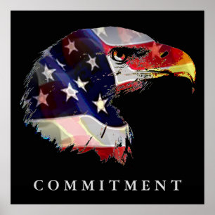 Pop Art American Flag Adler Commitment Poster