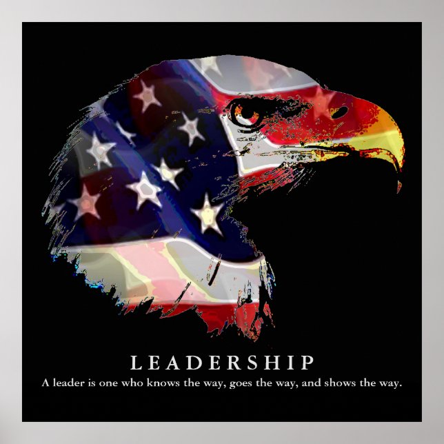 Pop Art American Flag Eagle Leadership Poster (Vorne)