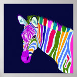 Pop Art Animal Poster<br><div class="desc">Farbiges Zebra Poster</div>