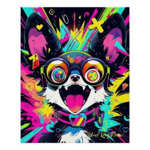 Pop Art Anime Chihuahua Dog 001 - Victoria Sasuke Poster