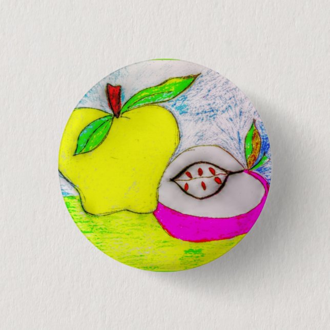 Pop Art Apples Button (Vorderseite)