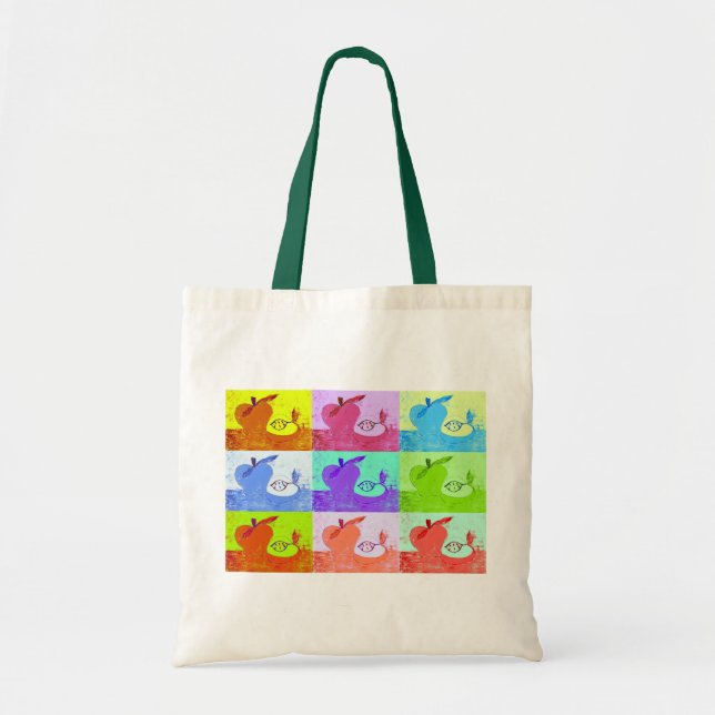 Pop Art Apples Leinwand Tasche (Vorne)