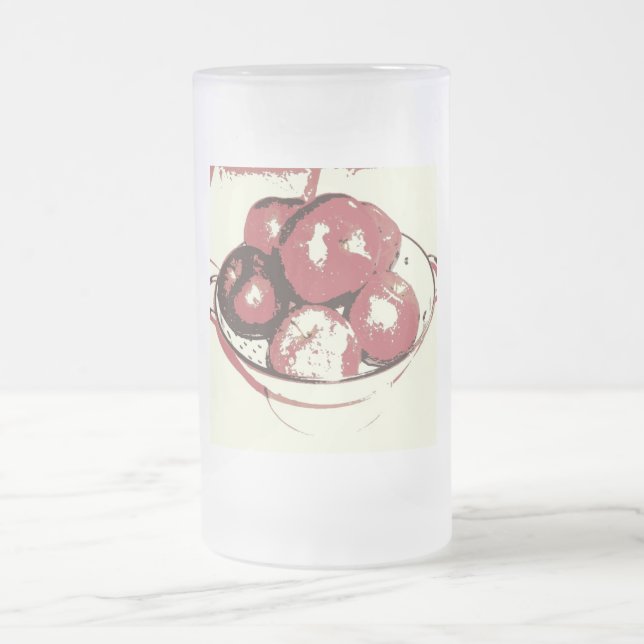 Pop Art Apples Mattglas Bierglas (Mittel)
