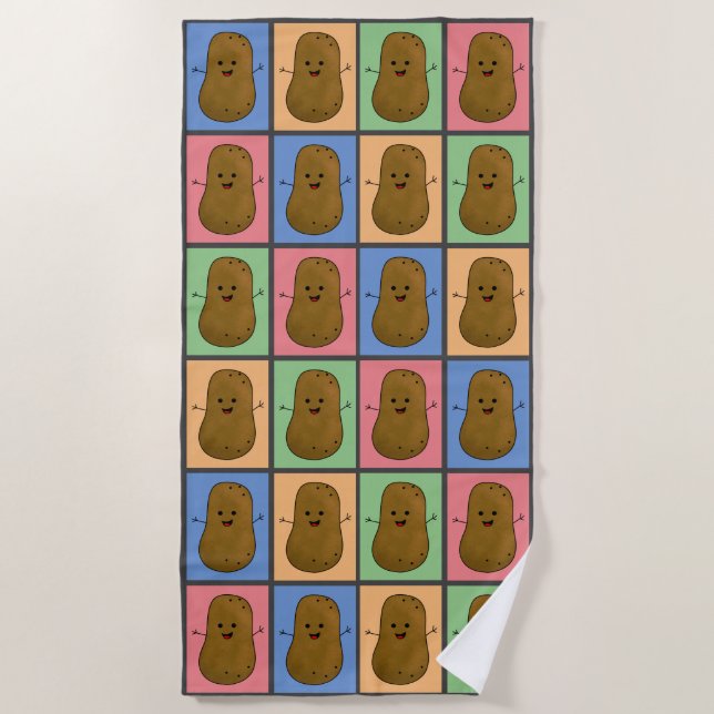 Pop Art Art Potato Strandtuch (Vorderseite)
