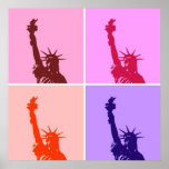 Pop Art Art Statue of Liberty Poster<br><div class="desc">Pop Art New York City Monument Artworks - Unabhängige USA Gebäude mit nationalen Symbolen</div>