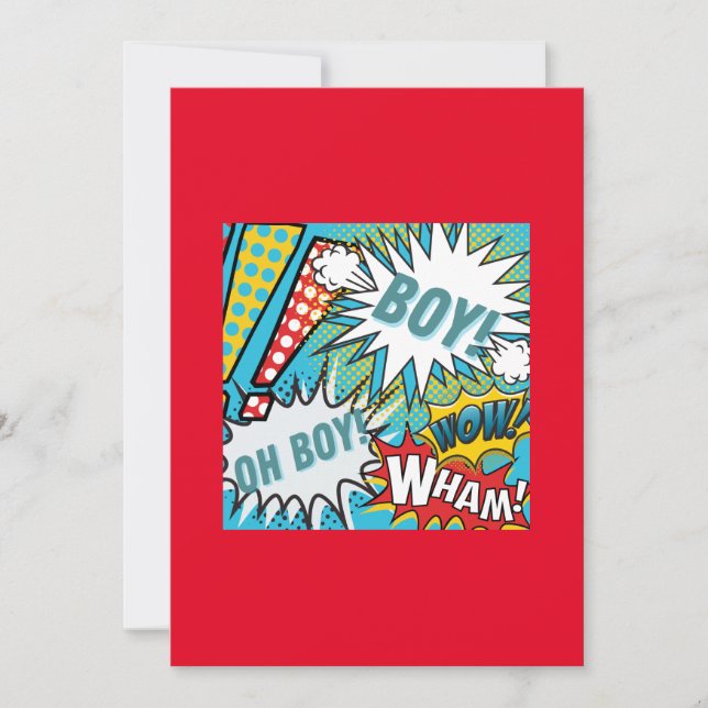 Pop Art Baby Boy Einladung (Vorderseite)