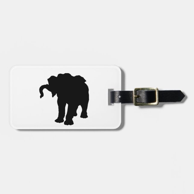 Pop Art Baby Elephant Silhouette Gepäckanhänger (Vorderseite horizontal)