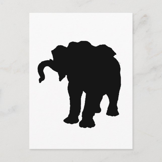 Pop Art Baby Elephant Silhouette Postkarte (Vorderseite)