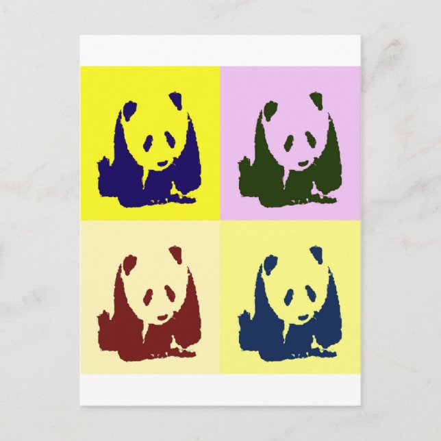 Pop Art Baby Pandas Postkarte (Vorderseite)