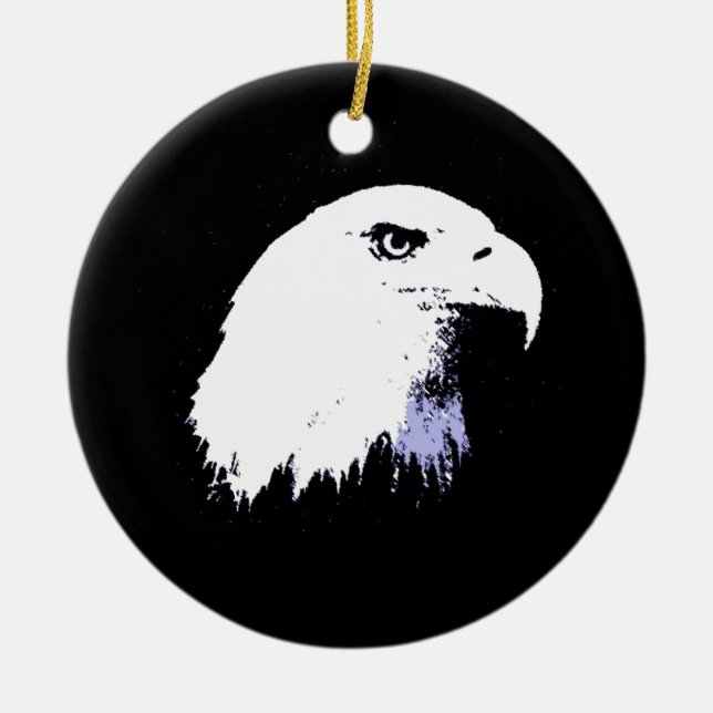 Pop Art Bald Eagle Keramikornament (Vorne)