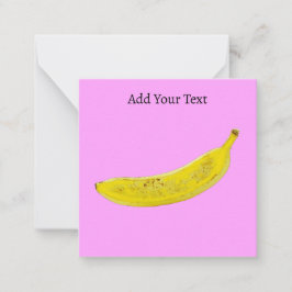 Pop Art Banana Rosa Hintergrund Personalisiert Mitteilungskarte