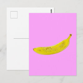Pop Art Banana Rosa Hintergrund Postkarte