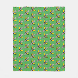 Pop-Art-Banane und Grafik mit Klebeband im Rastert Fleecedecke