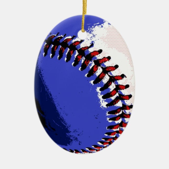 Pop Art Baseball Keramik Ornament (Vorne)