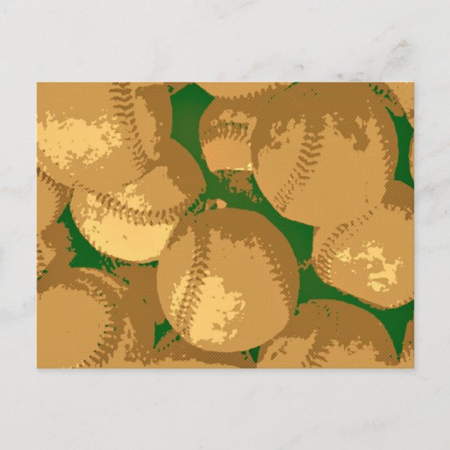 Pop Art Baseball Postkarte (Vorderseite)