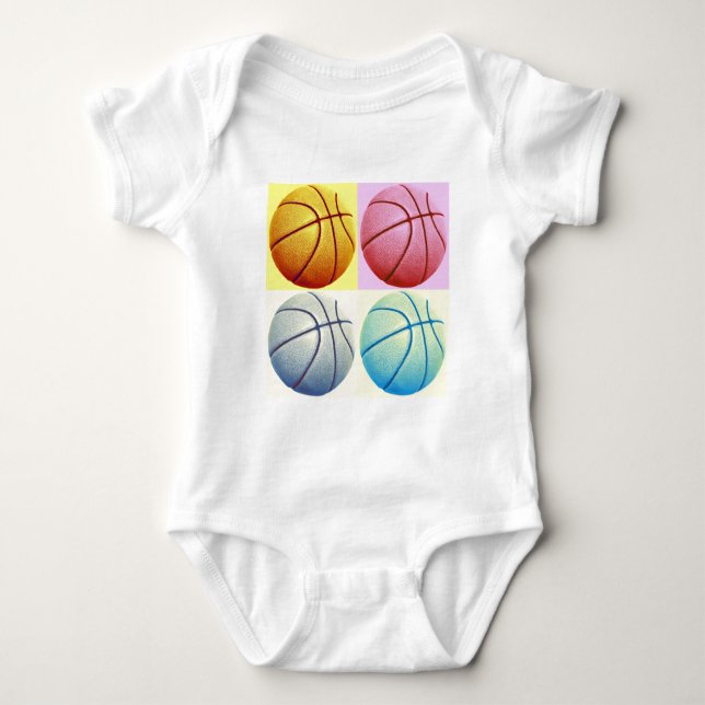 Pop Art Basketball Baby Strampler (Vorderseite)