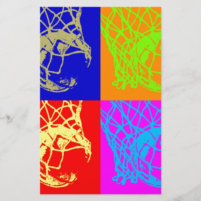 Pop Art Basketball Briefpapier (Vorderseite)