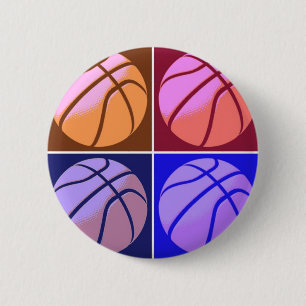 Pop Art Basketball Button