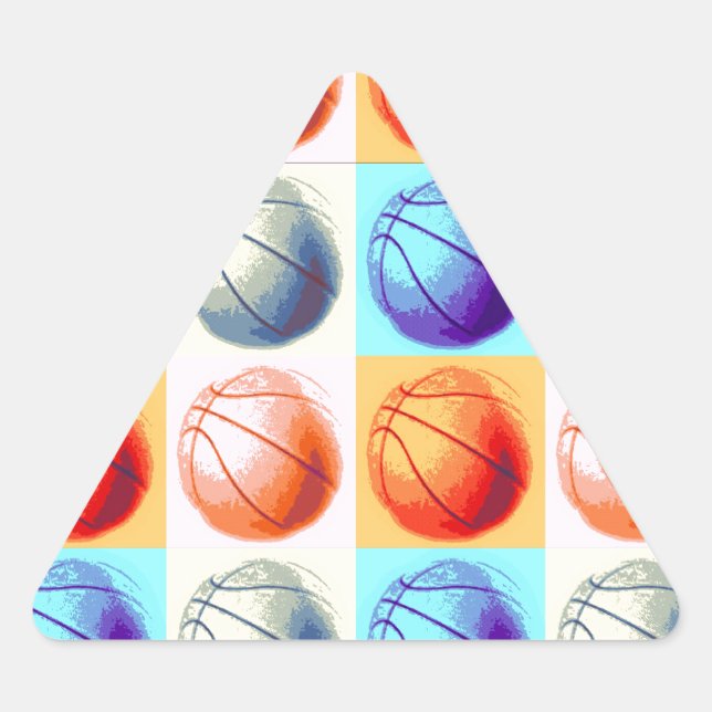 Pop Art Basketball Dreieckiger Aufkleber (Vorderseite)