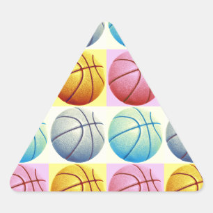 Pop Art Basketball Dreieckiger Aufkleber