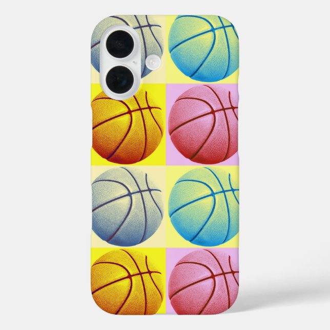 Pop Art Basketball iPhone 16 Hülle (Rückseite)