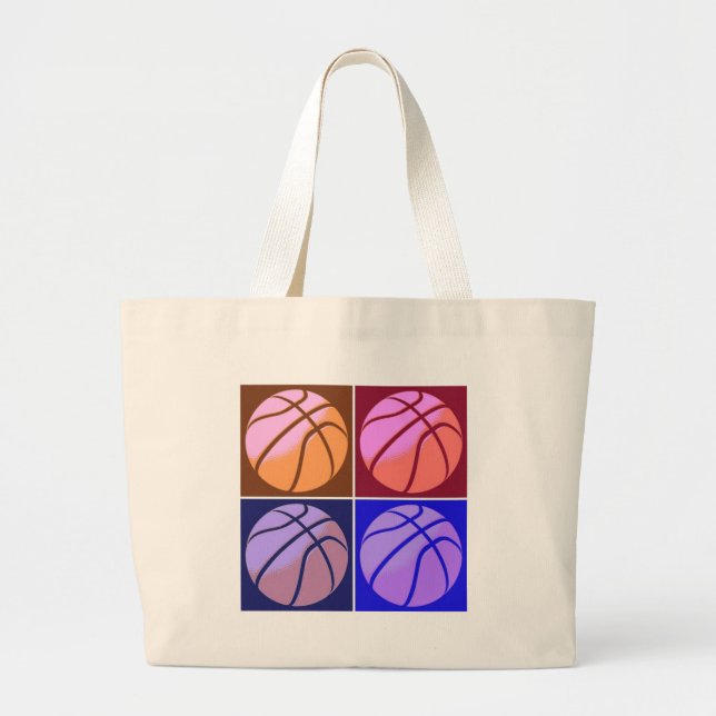 Pop Art Basketball Jumbo Stoffbeutel (Vorne)