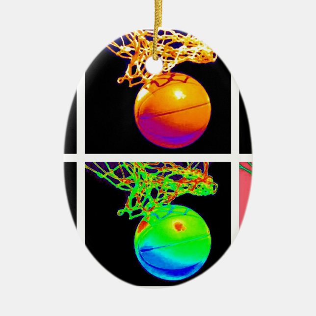 Pop Art Basketball Keramik Ornament (Vorne)