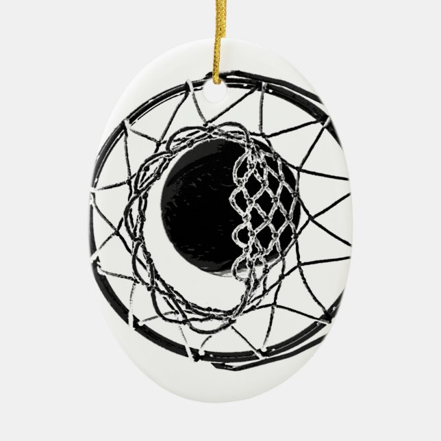 Pop Art Basketball Keramik Ornament (Vorne)