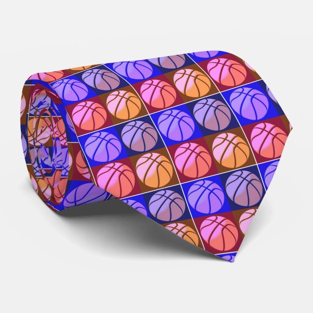 Pop Art Basketball Krawatte (Gerollt)