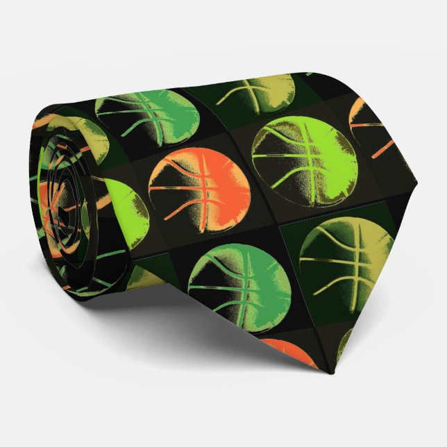 Pop Art Basketball Krawatte (Gerollt)