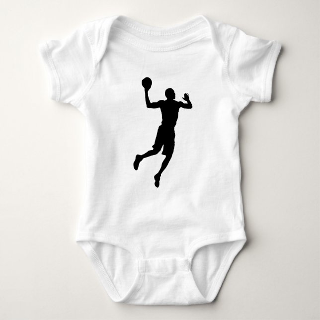 Pop Art Basketball Player Silhouette Baby Strampler (Vorderseite)