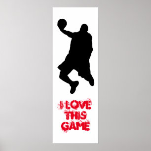 Pop Art Basketball Player Silhouette Doster Poster