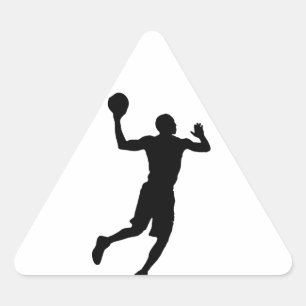 Pop Art Basketball Player Silhouette Dreieckiger Aufkleber