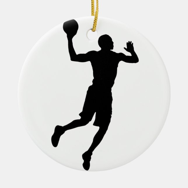 Pop Art Basketball Player Silhouette Keramikornament (Vorne)