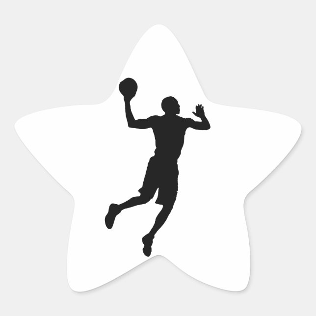 Pop Art Basketball Player Silhouette Stern-Aufkleber (Vorderseite)
