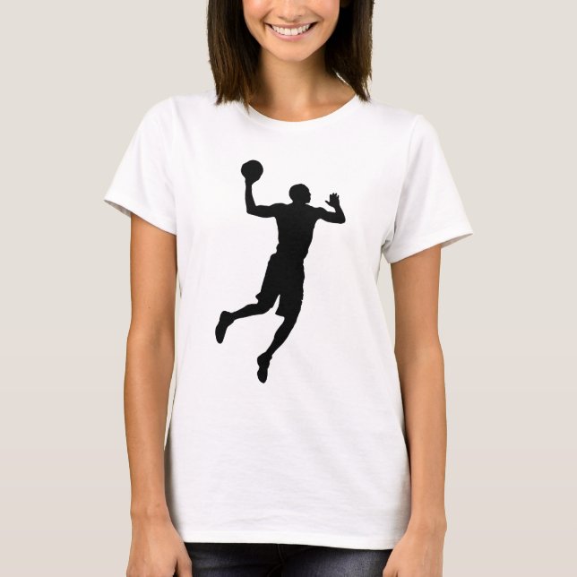 Pop Art Basketball Player Silhouette T-Shirt (Vorderseite)