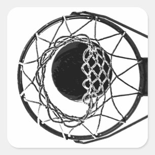 Pop Art Basketball Quadratischer Aufkleber