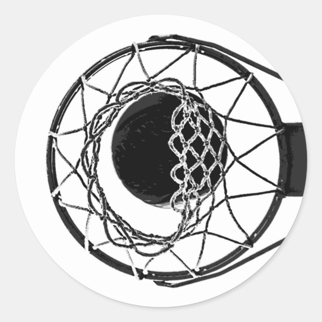 Pop Art Basketball Runder Aufkleber (Vorderseite)