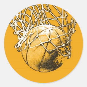 Pop Art Basketball Runder Aufkleber